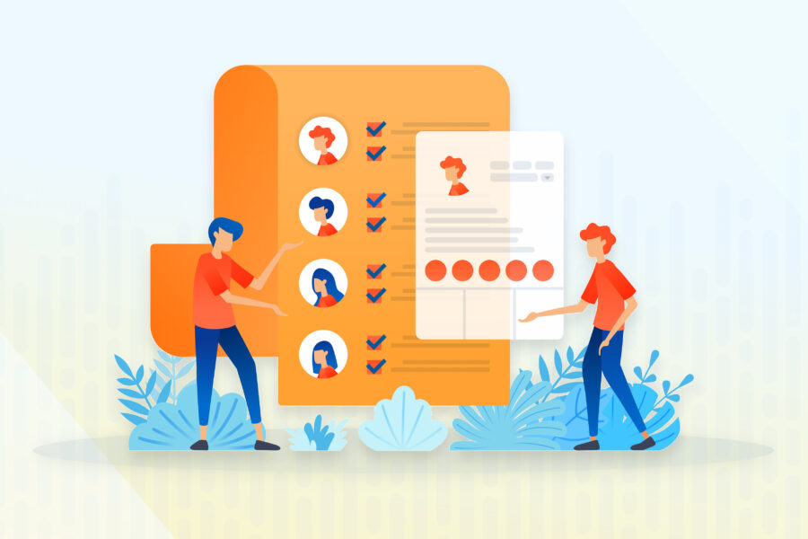 Talking with prospective hires at an outpatient rehab clinic.