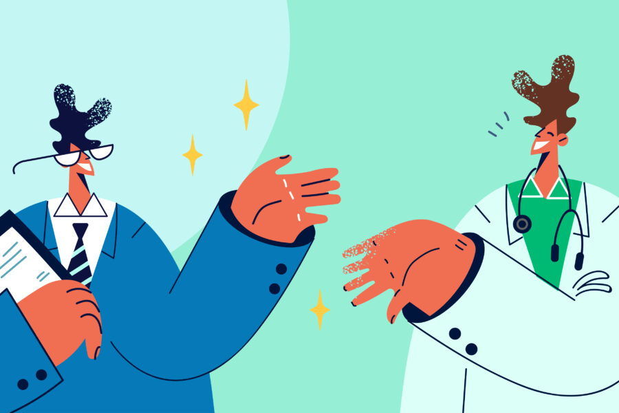 Physical therapist working with primary care doctor